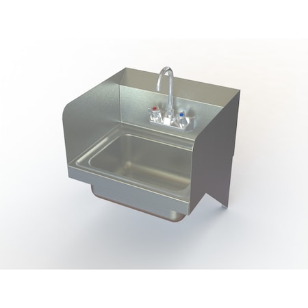 Aero Manufacturing Heavy Duty NSF Hand Sink W/ Faucet And Basket Drain & Side Splashes HSF2S